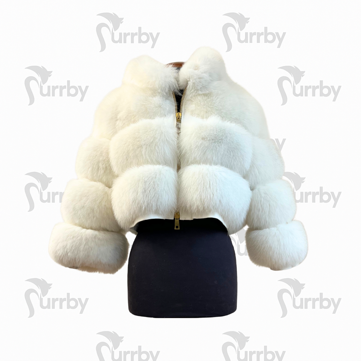 pelliccia Furrby Bomber NOVA in volpe vista frontale